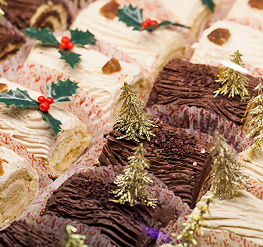 Mini Bûches de Noël chocolat marron Magimix.